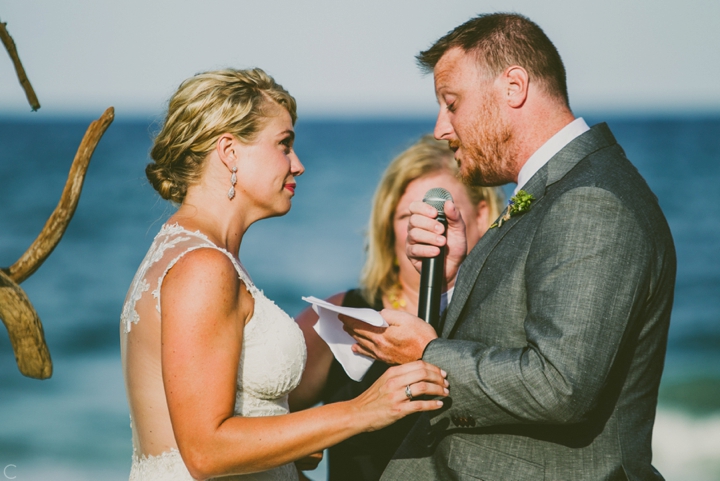 Wedding ceremony vow exchange