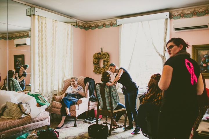 Bride getting ready