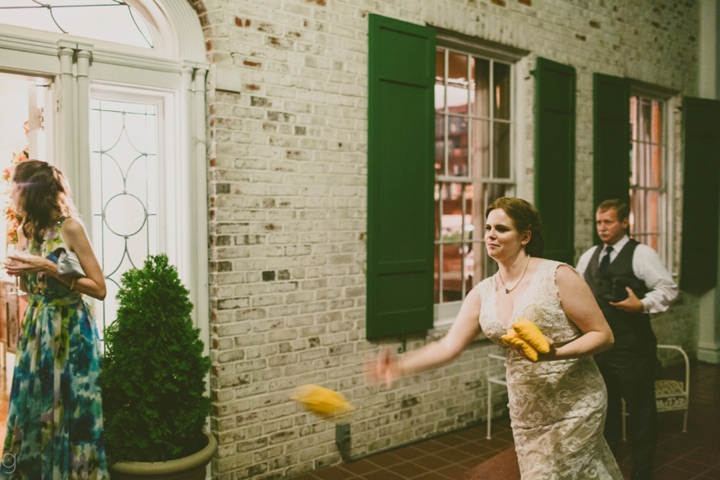 Cornhole at wedding reception